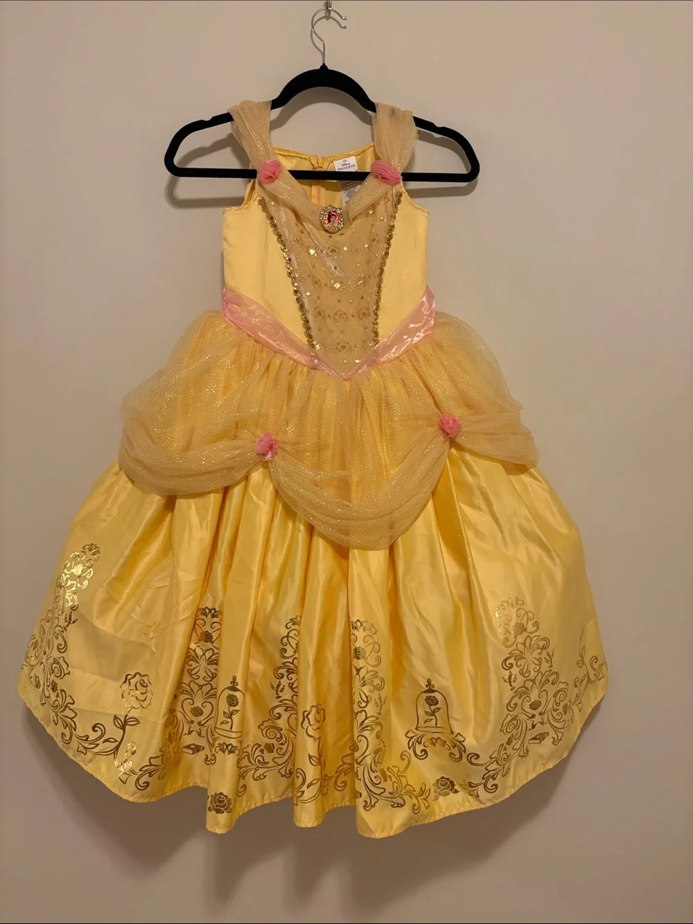 Disney   Yellow Princess Belle  Dress with Pink Accents The Beauty and The Beast